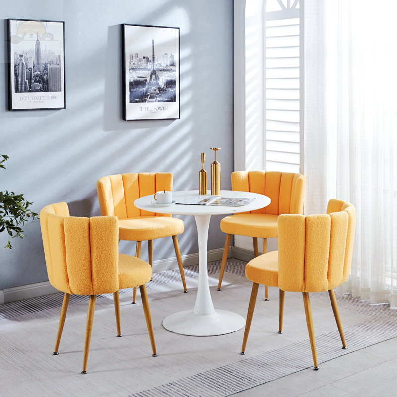 Chaise d'appoint de 23,62 po Cytlali, Tissu jaune Cytlali