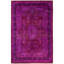Overdyed Hand-Knotted Wool Modern-Contemporary Purple Area Rug 6' 1" x 9' 2"