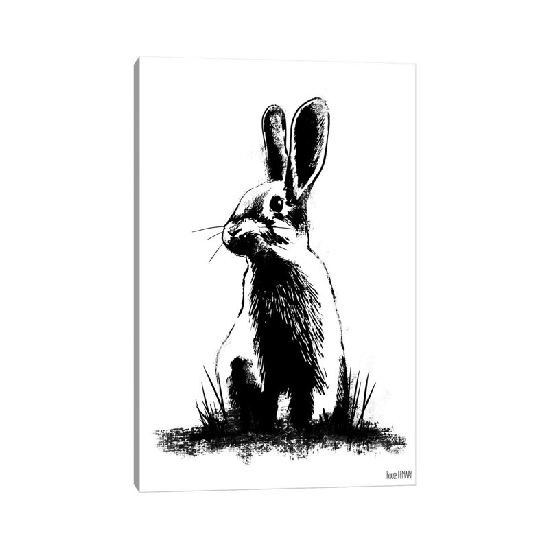 Farmhouse Rabbit 1 Piece Painting on Canvas, 45.72cm H x 30.48cm W x 1.91cm D, Wrapped Canvas