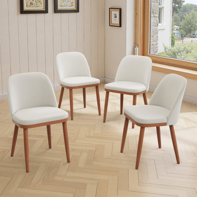 Wood Frame Upholstered Dining Chairs