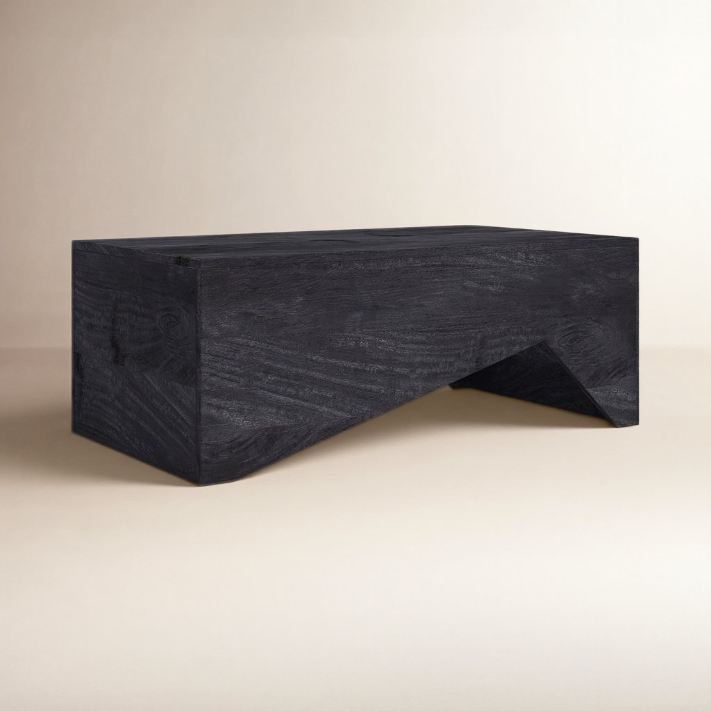 Reyka 39" Acacia Coffee Table, Black