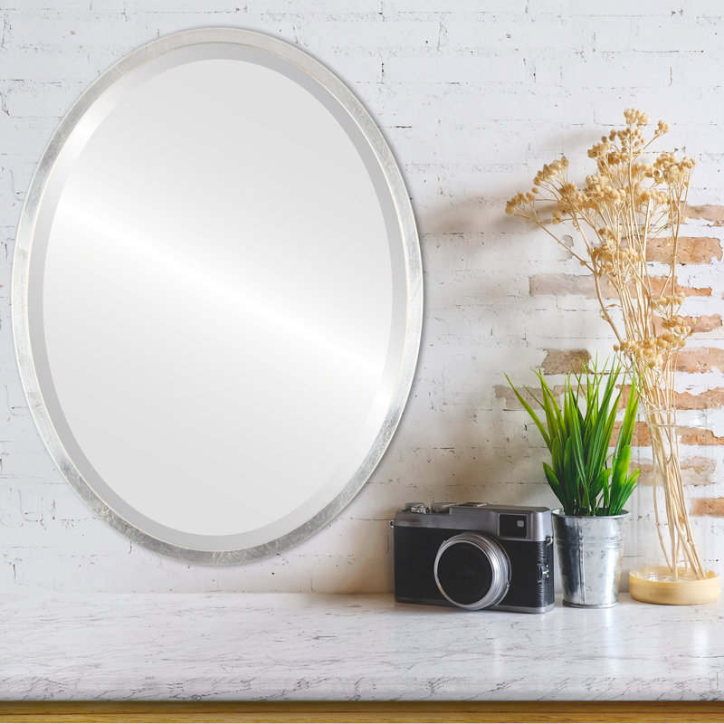 Miroir biseauté Javion, H 25,12 po x l 31,12 po, Feuille brune argentée
