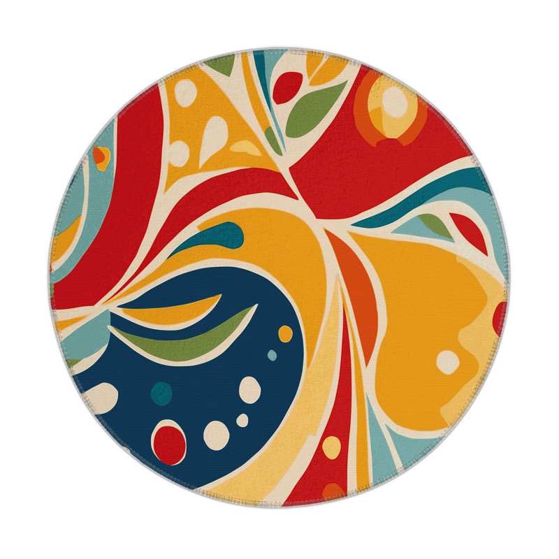 Tapis intérieur et extérieur Snappy Curl, Rond 5 pi