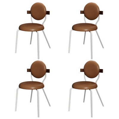 Chaise de salle à manger de style crème avec dossier en bois massif