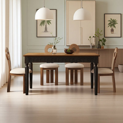 French Retro Solid Wood Dining Table