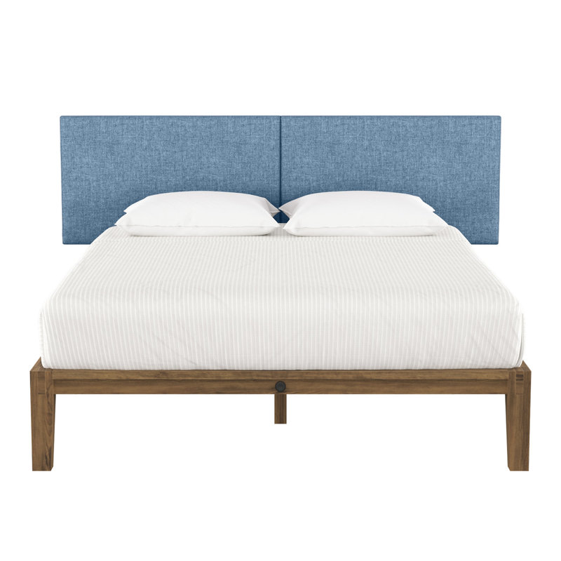 Panelist Modern Padded Headboard - Set of Wall Mounted Panels, Petrol Blue Microvelvet, King (22.5"H x 38"W, Set of 2)