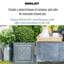 Square Planter | Lattice Grey Reinforced Stone Heritage Style Lazio Garden Planter With Drainage Holes, 38 Litres-762656184