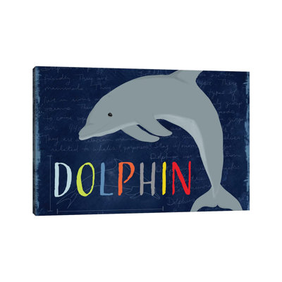 Dolphin 1 Piece Wrapped Canvas Wall Art