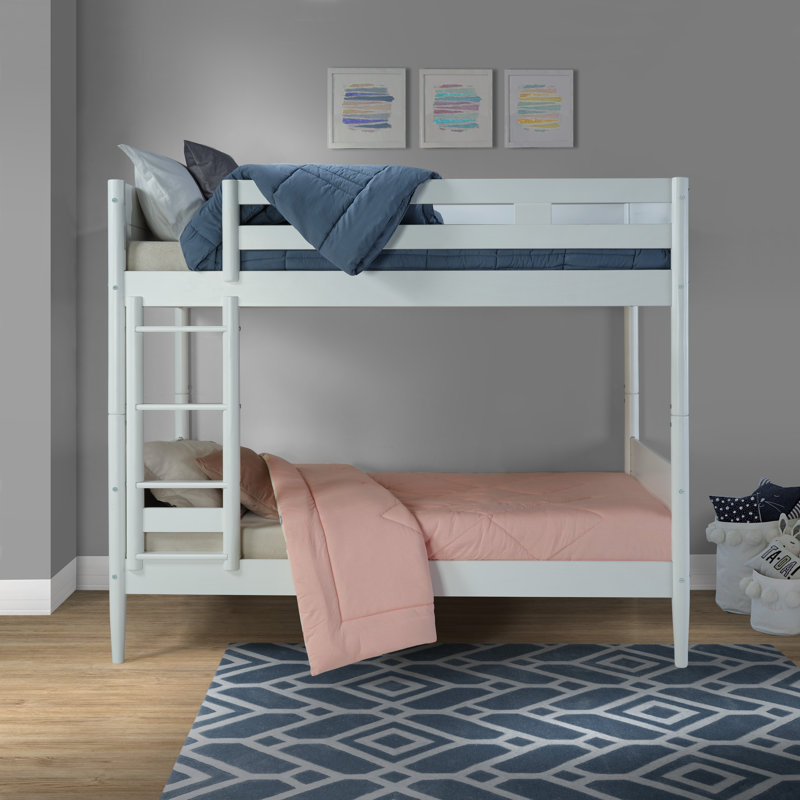 Florala Twin over Twin Solid Wood Bunk Bed by Viv + Rae, White