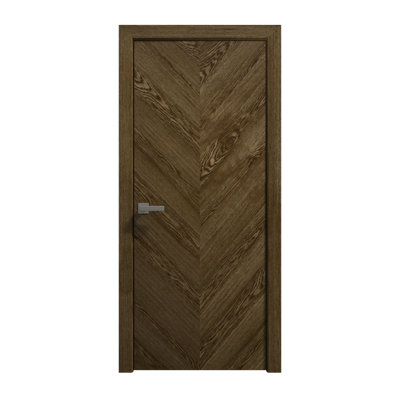 Porte intérieure française pleine 24 x 84 pouces Ego 5005 Chêne marbré Panneau simple Cadre Poignée Salle de bain Chambre Portes modernes