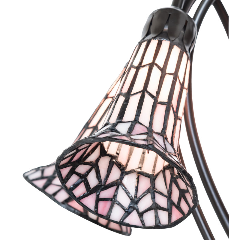 Lampe de table 16 "en verre teinté 16 lumières High Pond, Rose