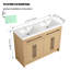 Meuble-lavabo double autoportant 48 po avec plateau en résine et portes à fermeture en douceur 48 po-545996726