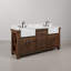 Paisley 72 In. Double Sink Carrara White Marble Countertop Vanity In Rustic Sienna With Mirror-1897985670