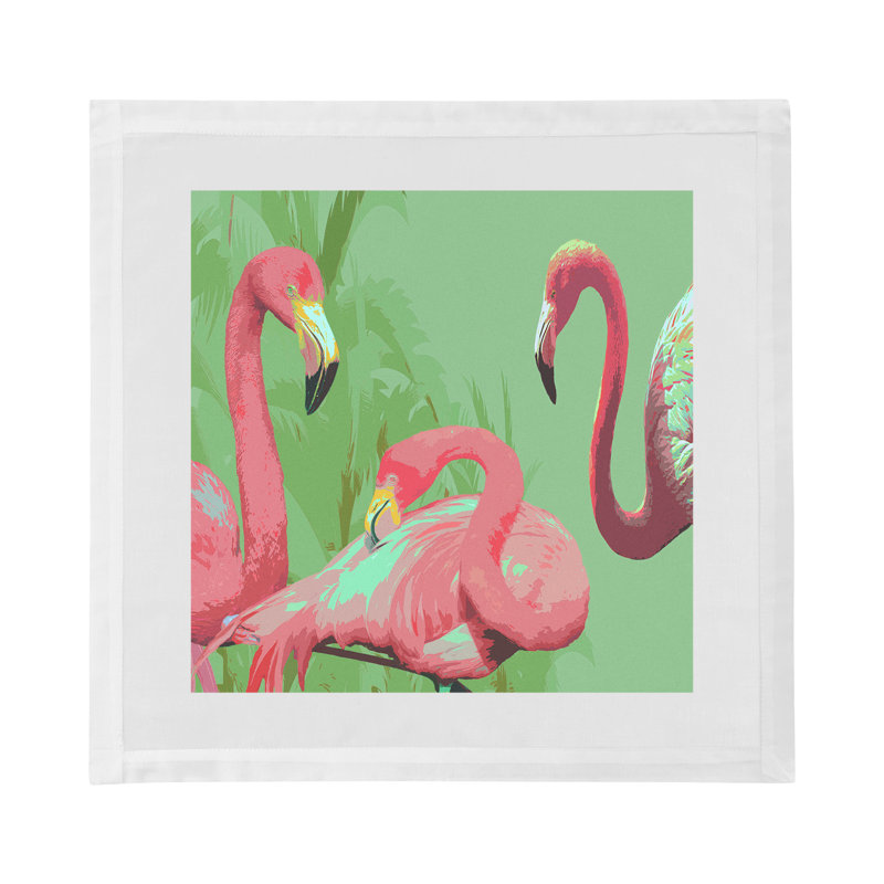 Palm Springs Cotton Sateen Dinner Napkins, Flamingo