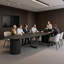 Table de conférence extensible en bois de 132,8 pouces, table de réunion ovale pliable pour 1 à 10 personnes-1046252435