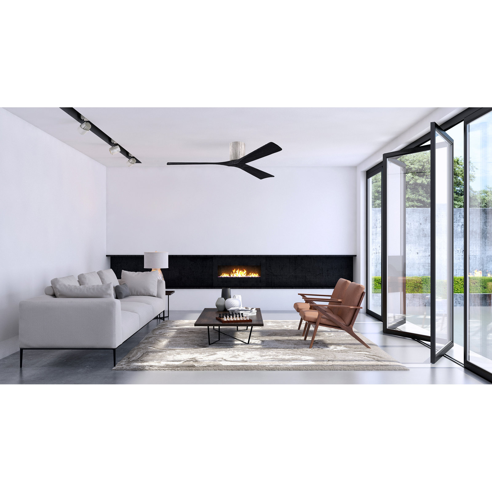 Olivier 3 Blade Ceiling Fan, Barn Wood Tone, Matte Black, 60"