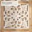 Décoration murale en bois sculpté 9 panneaux Marrakech, art mural en bois de manguier blanc délavé