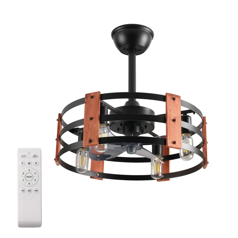 20 po. Ventilateur de plafond style ferme moderne avec lumières et télécommande pour chambre à coucher