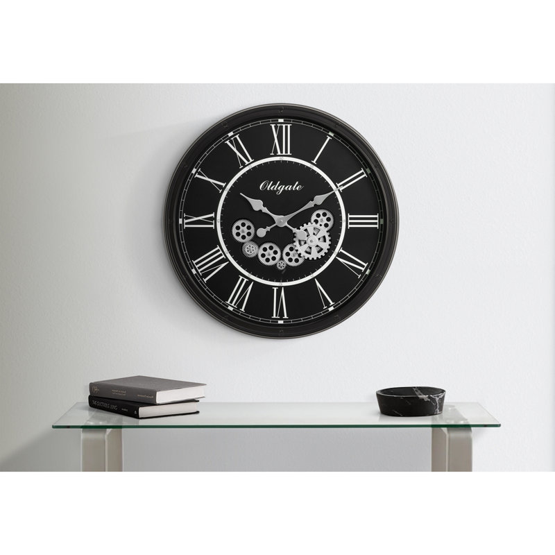 Rond, mécanisme d'engrenage, grande horloge murale
