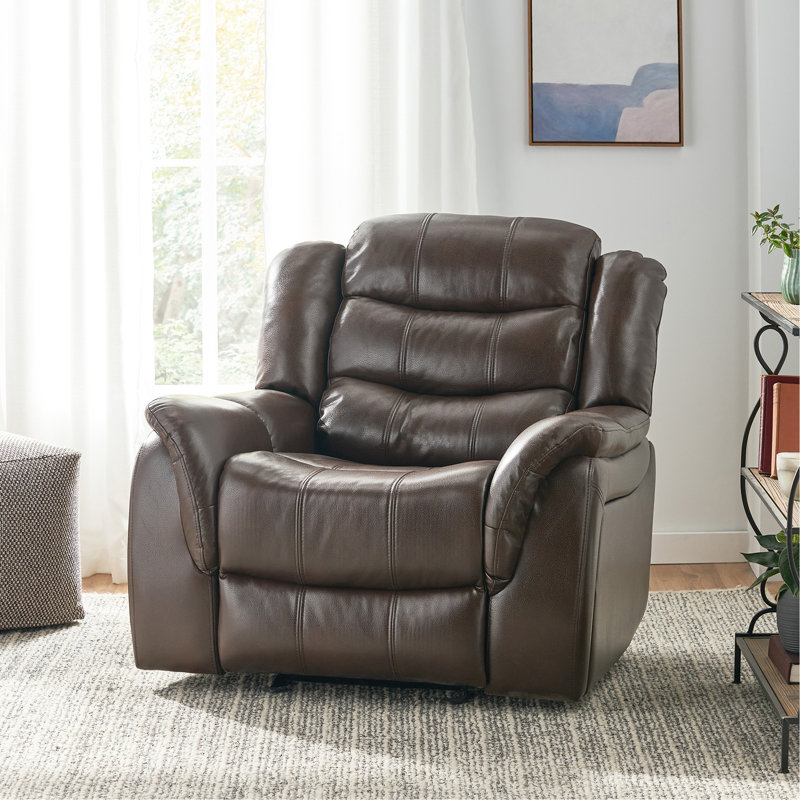 Design classique, tissu moelleux brun foncé, fauteuil inclinable oscillant
