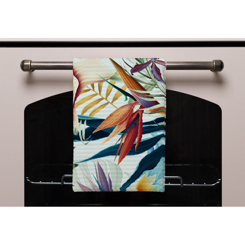 Cotton Floral Waffle Kitchen Towel