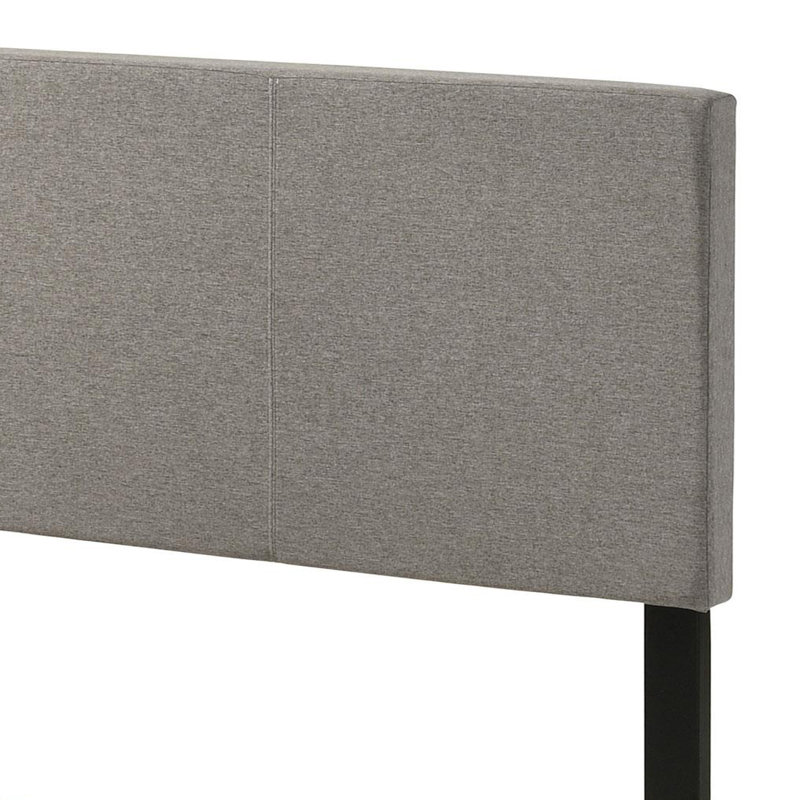 Lit à panneau tapissier en tissu, Taupe, Simple