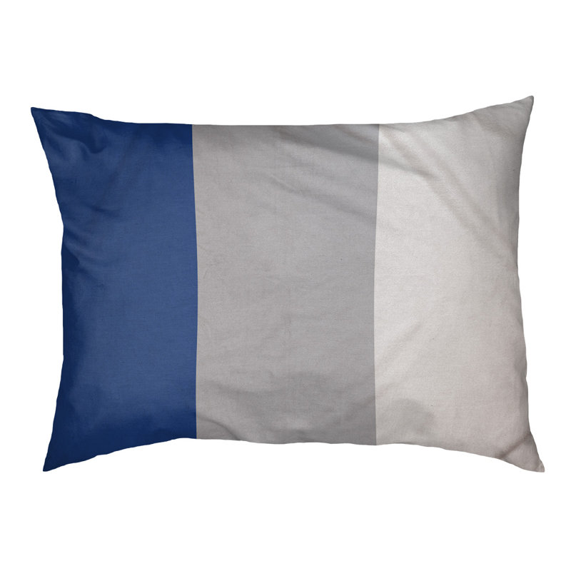 Coussin rectangulaire designer Los Angeles, Moyen (L 30 po x l 40 po), Bleu royal / gris / blanc