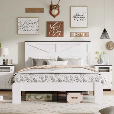 Structure de lit plateforme en bois, sans bruit, sans sommier