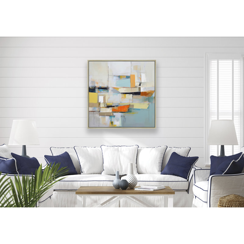 Mosaïque portuaire 1, H 26 po x l 26 po, Doré
