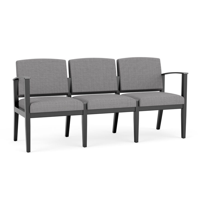 Canapé 3 places, Noir, Gris chambray
