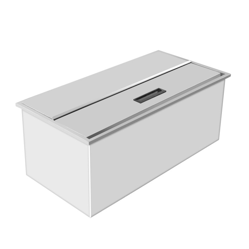 Boîte à glaçons en acier inoxydable 104 L / 109,9 pte, sans machine à glaçons pour la cuisine extérieure