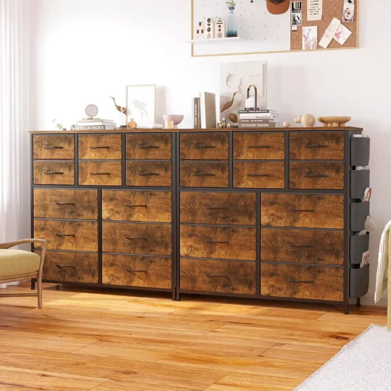 Commode de table en bois pour chambre à coucher avec 12 tiroirs