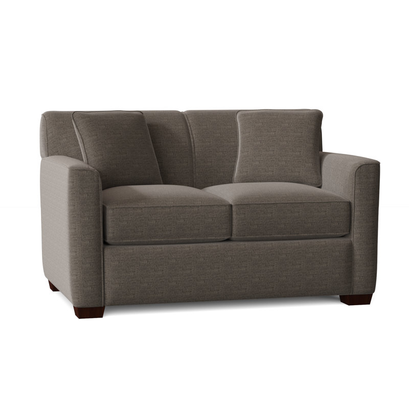 Causeuse à accoudoirs carrés de 60 po avec coussins réversibles Keaton, Sergé performance gris index 42, Oui