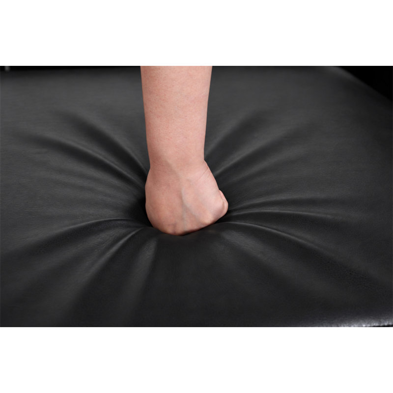 Canapé modulaire flexible en polyuréthane, Black Faux Leather, 35.43" H x 58.26" W x 35.43" D