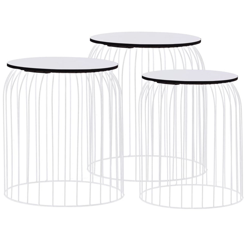 Table basse avec rangement Swinehart, Blanc, gris