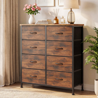 Bedroom Dresser with 8 Drawers Tall Dresser Chest of Drawers Fabric Dresser Modern Dresser
