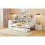 Lit de jour simple en bois blanc avec 3 tiroirs de rangement et bureau - Pin solide pour une nuit de détente-121098367-121098369