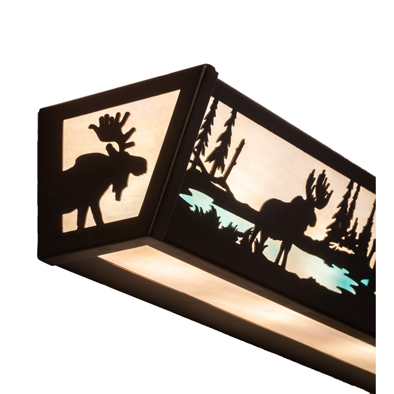 Rustic Lodge 4 - Light LED Vanity Light, Black/Orange
