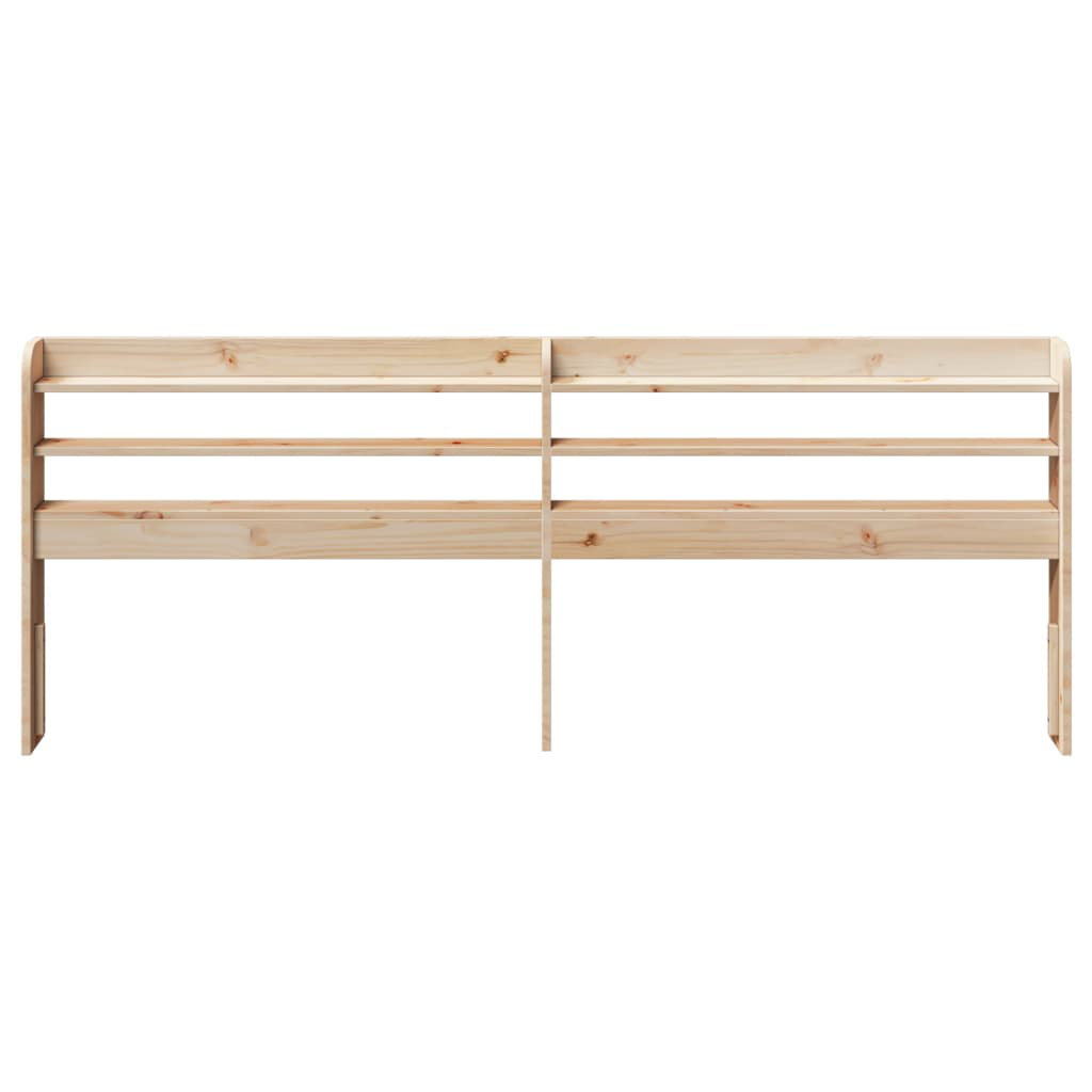 Vidaxl Headboard With Shelves 180 Cm Solid Wood Pine - Brown, Brown - Image 3