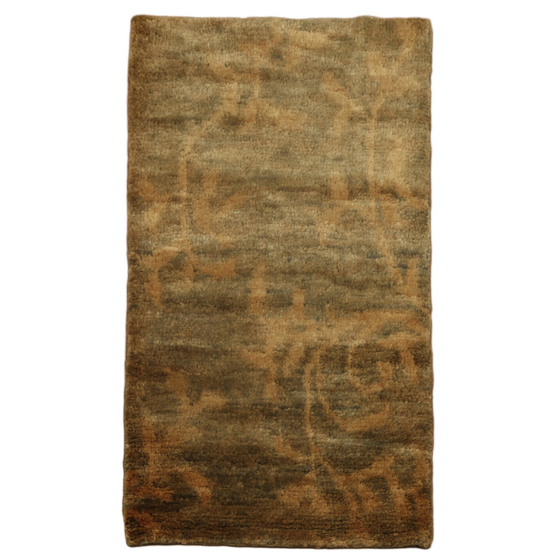 Tapis marocain moderne moderne à motif floral en jute oriental noué à la main 3 x 5 pi