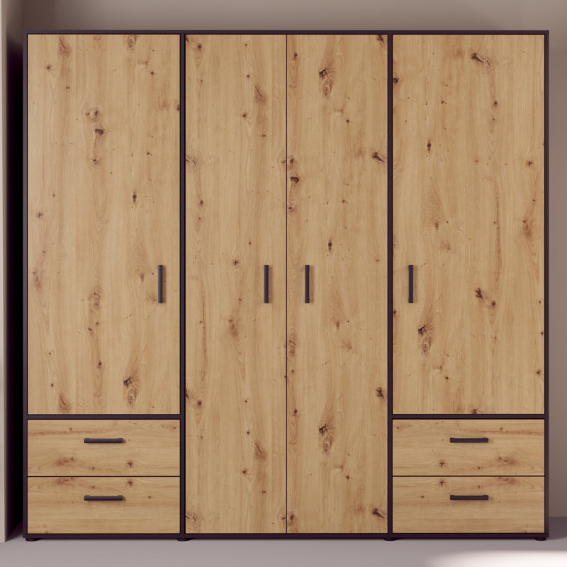 Taneem 4 Door Manufactured Wood Wardrobe