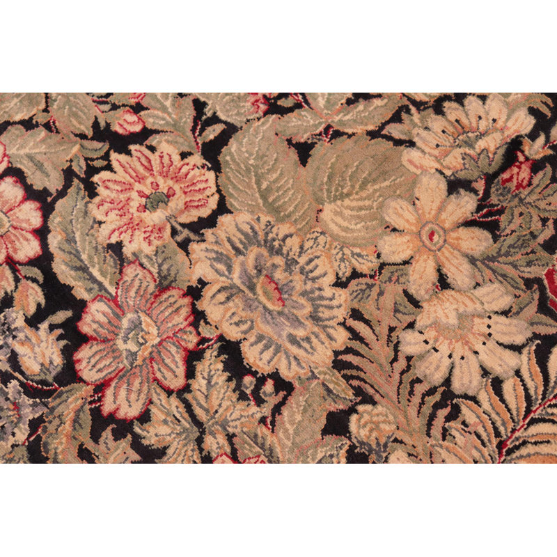 Hand-Knotted Black Wool Rectangular 8' x 10' Rug