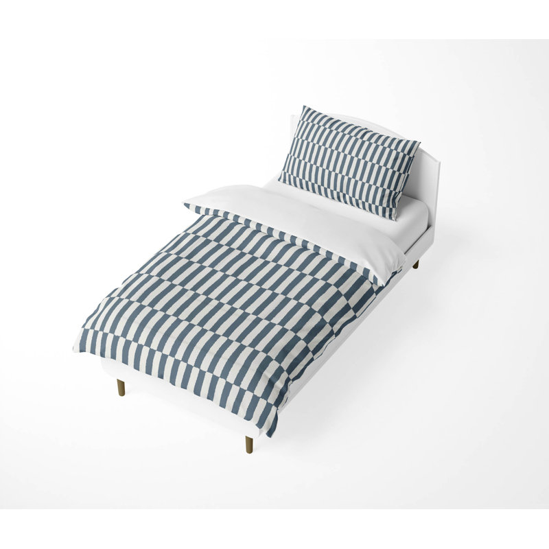 Ensemble d'édredon léger Off Stripe, Bleu