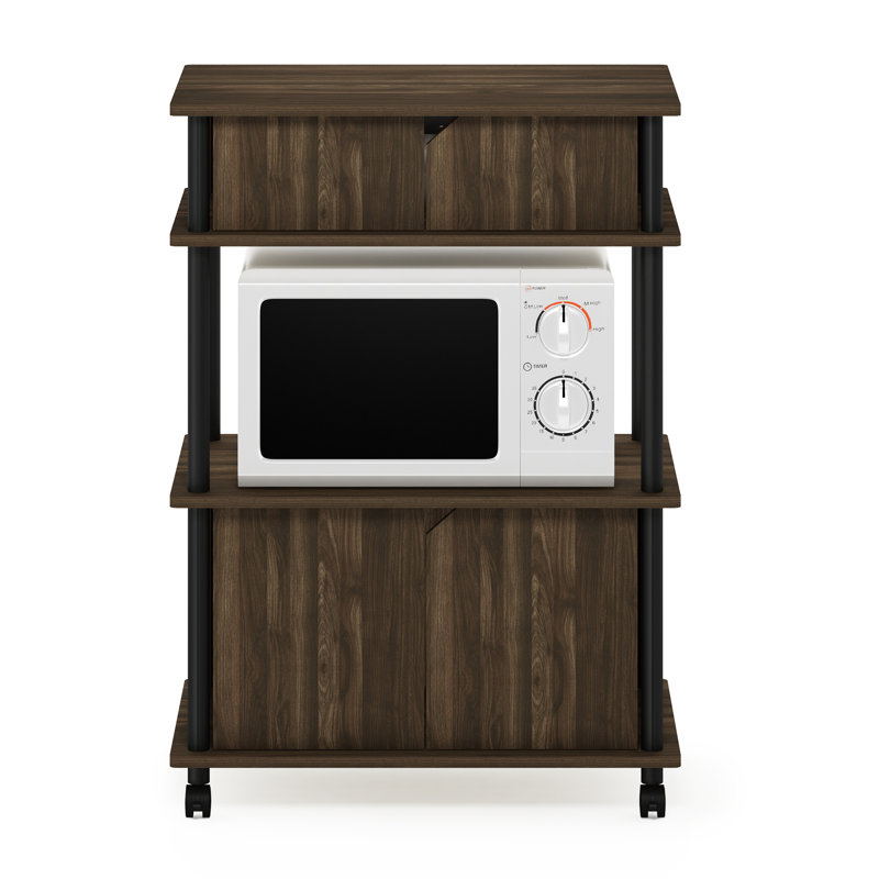 Romia Wood Kitchen Cart, Walnut/Black