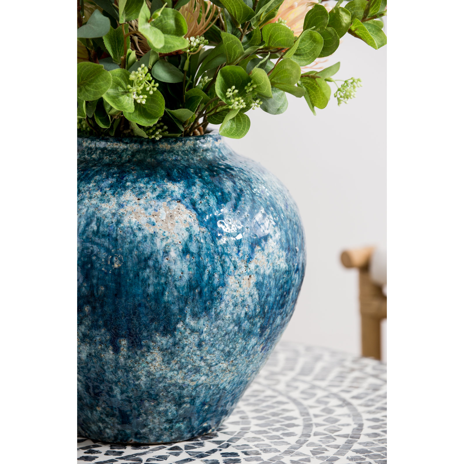 Duke Terracotta Table Vase, 9.1" H x 9.8" W x 9.8" D