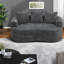 Causeuse luxueuse moderne, revêtement en chenille grise, compacte et confortable pour le salon