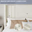Très grande base de lit avec tête de lit et pied de lit très grand, cadre de lit rembourré en velours et grand lit avec lumières DEL, cadres de lit plateforme modernes, silencieux, assemblage facile, blanc-972764242-972764204