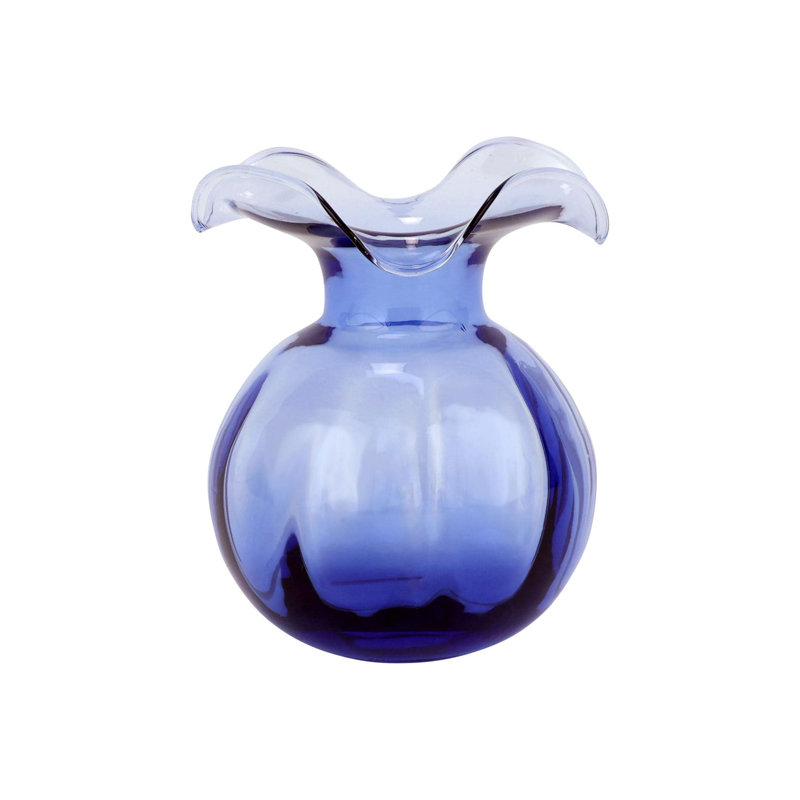 Hibiscus Glass Table Vase, 5.5" H x 5" W x 5" D