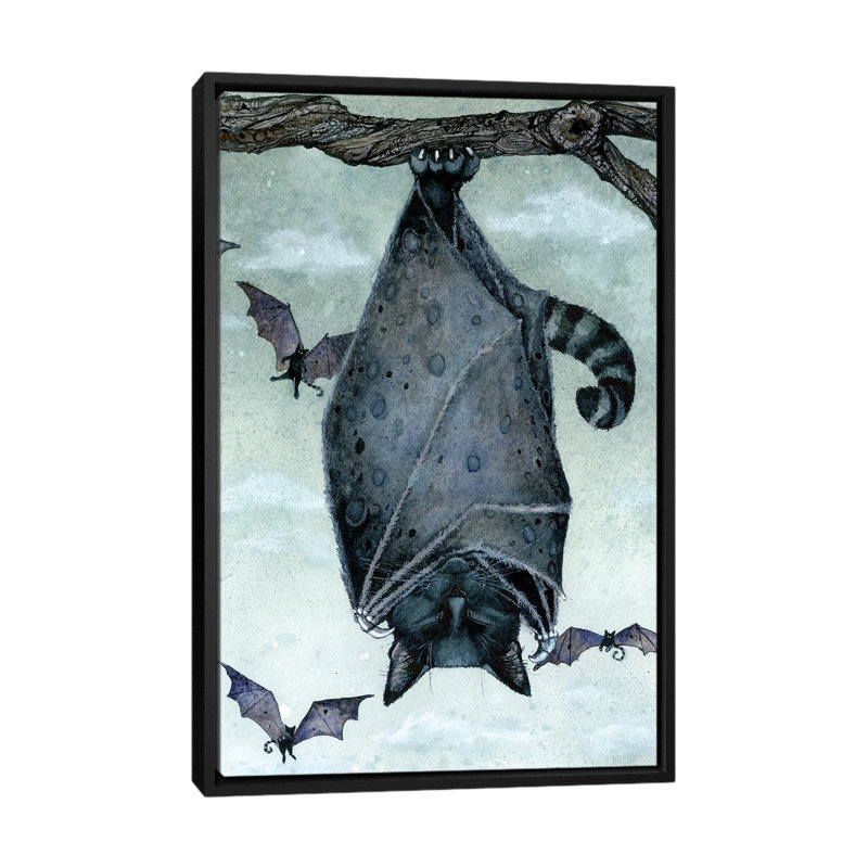 « Chatçon » par Maggie Vandewalle-reproduction d’art, H 60 po x l 40po x P 1,5 po, Toile avec cadre noir, Pas de tapis