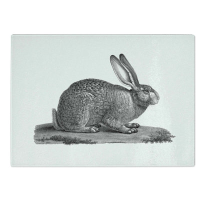 Glass Illustration of A Hare Chopping Board